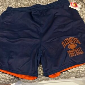 Illinois Football Men's Navy and Orange Athletic Shorts